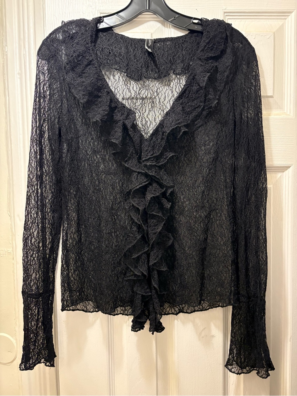 Mango Lace Ruffle Top